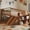 Walnut, variant on Harper & Bright Designs Low Loft Twin Bed with Slide & Ladder, Wooden Loft Bed Frame with Storage Shelf and Safety Guardrails for Boys and Girls, Gray