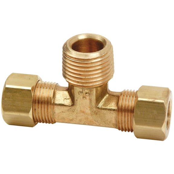 Thrifco Plumbing 9472004 72 1/4 Inch x 1/4 Inch Lead-Free Brass Compression MIP Tee