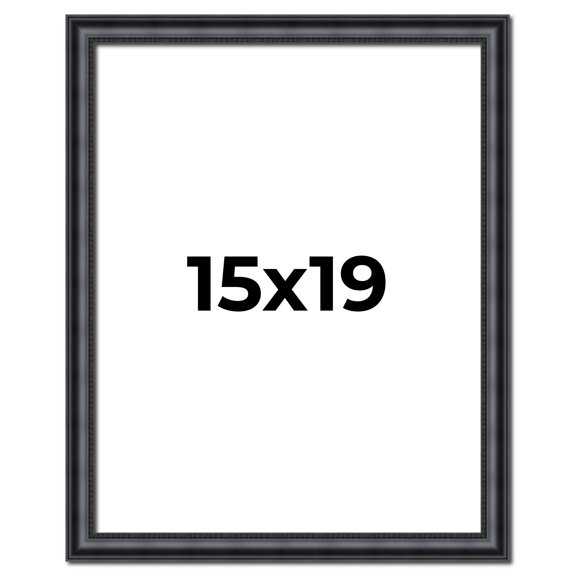 15x19 Frame Black Real Wood Picture Frame Width 1.25 inches | Interior Frame Depth 0.5 inches |