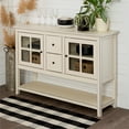 thumbnail image 2 of 52" Console en Bois Buffet TV Stand - Blanc Antique, 2 of 16