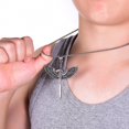 thumbnail image 4 of (A)Collar de cruz de acero inoxidable para hombres y mujeres, collar de cadena, colgante de oración del Señor, 4 of 5