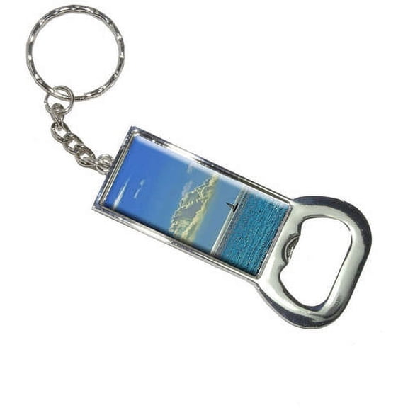 Sailboat Silhouette On The Ocean Sail Sailing Keychain Bottle Bottlecap Opener