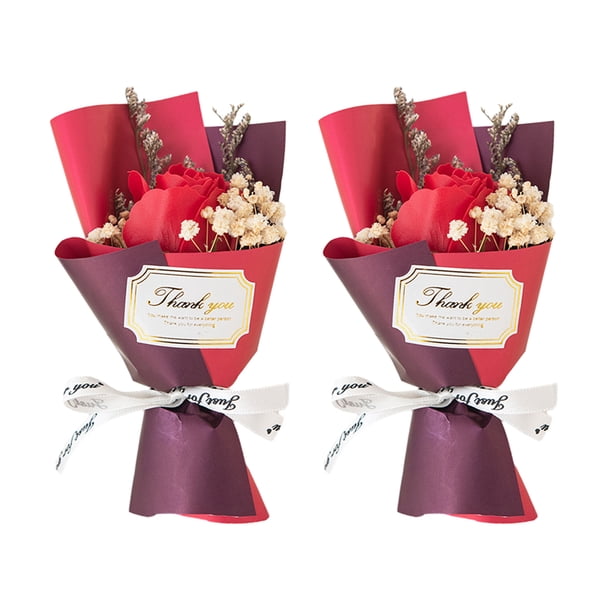 Mini ramo de rosas falsas de girasol, pétalos de flores de jabón hechos a mano, decoración floral artificial, regalo romántico de aniversario, cumpleaños para mujeres, esposas y madres.