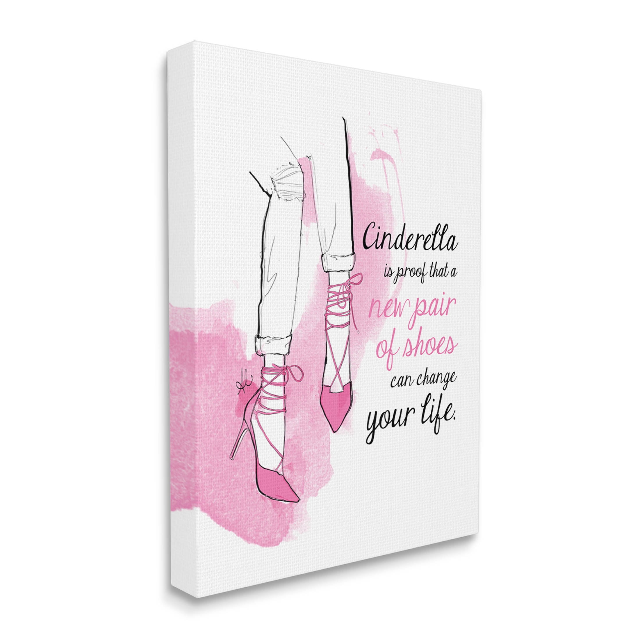 Stupell Industries Shoes Change Your Life Phrase Graphic Art Gallery Wrapped Canvas Print Wall Art, Design by Alison Petrie