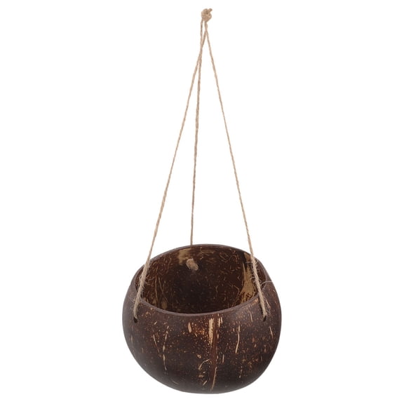BESTYASH Natural Coconut Shell Hanging Planter Basket for Indoor and Outdoor Home Decor, 1 Set Plant Holder