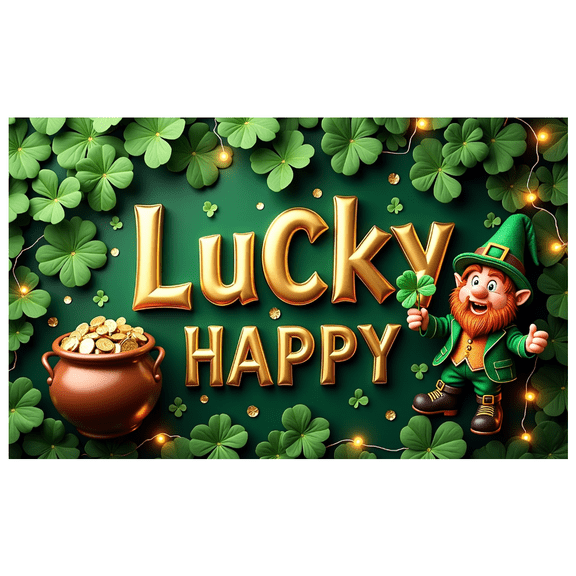 LUUFILx Lucky St Patrick's Day Banner Backdrop Shamrock Party Decorations Green Celebration Photography Props Decor Irish Festival Background