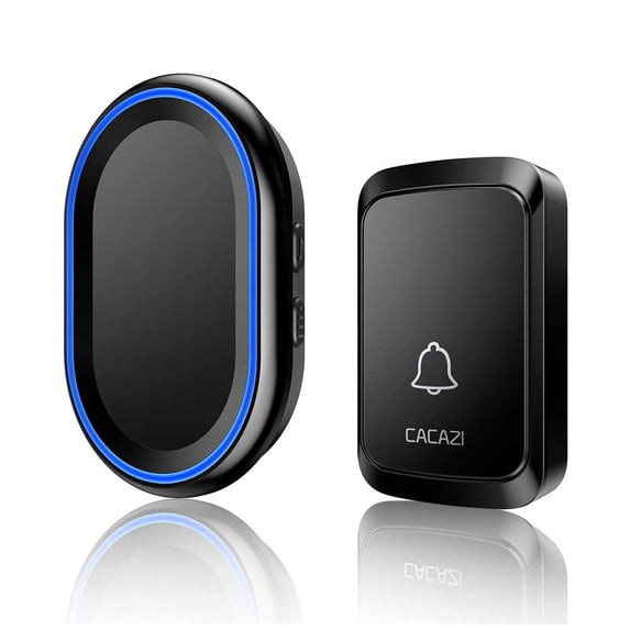 Wireless Door Bell, Mini Waterpoof Doorbell Chime Operating at 1000 Feet with 58 Melodies, 4 Volume Levels & LED Flash