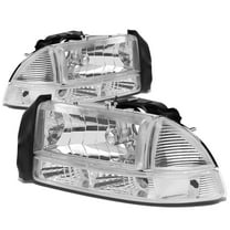 DNA Motoring  For 97-04 Dodge Dakota Durango Chrome Clear Corner Headlight Bumper Parking Lamps