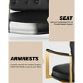 thumbnail image 4 of Baasha Sleek Salon Chair with Modern Design Leather Upholstery, Comfortable Styling Chair with Adjustable Height and 360° Swivel Function, Hair Chair Weight Capacity Up to 440 lbs, 4 of 9