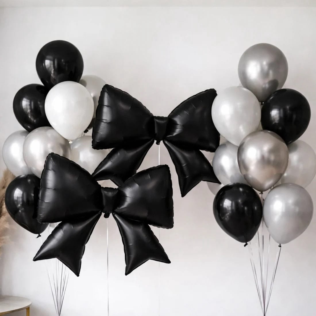 10 Black 29x27 in Matte Giant Bow Mylar Foil Balloons Wedding Party Event Decorations