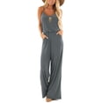 thumbnail image 2 of Lacozy Womens V Neck Loose Sleeveless Spaghetti Strap Wide Leg Pants Jumpsuit Rompers, 2 of 5
