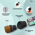 thumbnail image 2 of Bliss Series Insulated Water Bottle 750ml With Cork Cap, Multicolor | Water Bottle For Office - Steel Water Bottles For Kids | Hot & Cold Water Bottle | Aesthetic Water Bottle, 2 of 5