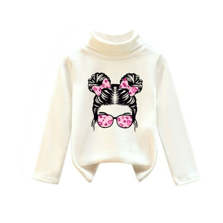 Jamicy Girls Long Sleeve Tops Christmas Gifts Girls Long-Sleeved Thermal Top Mock-Neck Thermal Underwear Soft Fleece Lined Base Layer