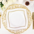 thumbnail image 4 of Balsa Circle 10 Square White 10" Disposable Salad Plastic Plates Wavy Gold Trim Party Events Tableware Decorations, 4 of 8