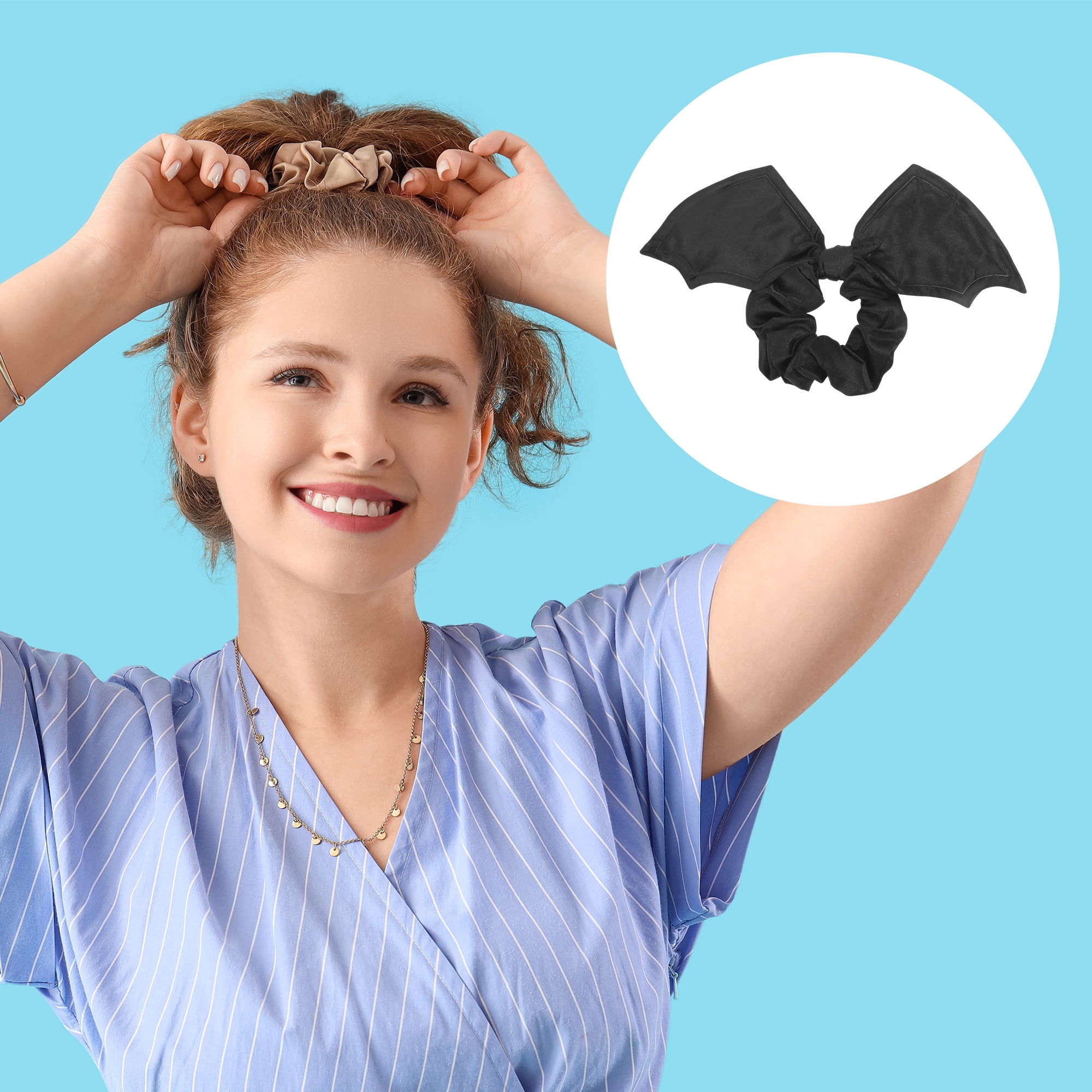 Unique Bargains Stylish Halloween Bat Hair Elastic for All Occasions 1 Pc Black