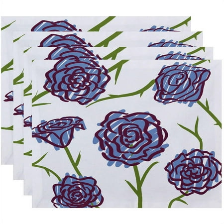 

Simply Daisy 18 x 14 Spring Floral 1 Floral Print Placemats Set of 4