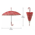 thumbnail image 2 of Ruffle Lace Pagoda Umbrella, Windproof Sunshade & Rain Umbrella with Curved Handle for Brides, Weddings, Fashion Shows & Outdoor Events – Red, 2 of 10