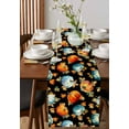 thumbnail image 4 of Blue Orange Pumpkins Fall Burlap-Cotton Table Runner 72 Inches Long,Thanksgiving Botanical Black Farmhouse Table Runners,Outdoor Dining Tablecloths Decor for Baby Shower Party Wedding 16x72, 4 of 9
