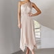 thumbnail image 1 of Vestido Largo De Verano Para Mujer Vestido formal sexy Vestido de satén de un hombro con cinturón Traje diario (Albaricoque M) Cgtredaw para Mujer Color arena T XXL, 1 of 5