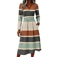 thumbnail image 4 of BOMYJESK Summer Dresses for Women 2026 Hugging Slim Beach Wrap Crossover V Neck Midi Dress Casual Vacation Fall Work Dresses Beige XL, 4 of 5