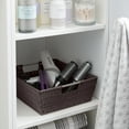 thumbnail image 4 of Simplify Shelf Built-in-Handles Rattan Storage Tote Basket, Chocolate, 4 of 7