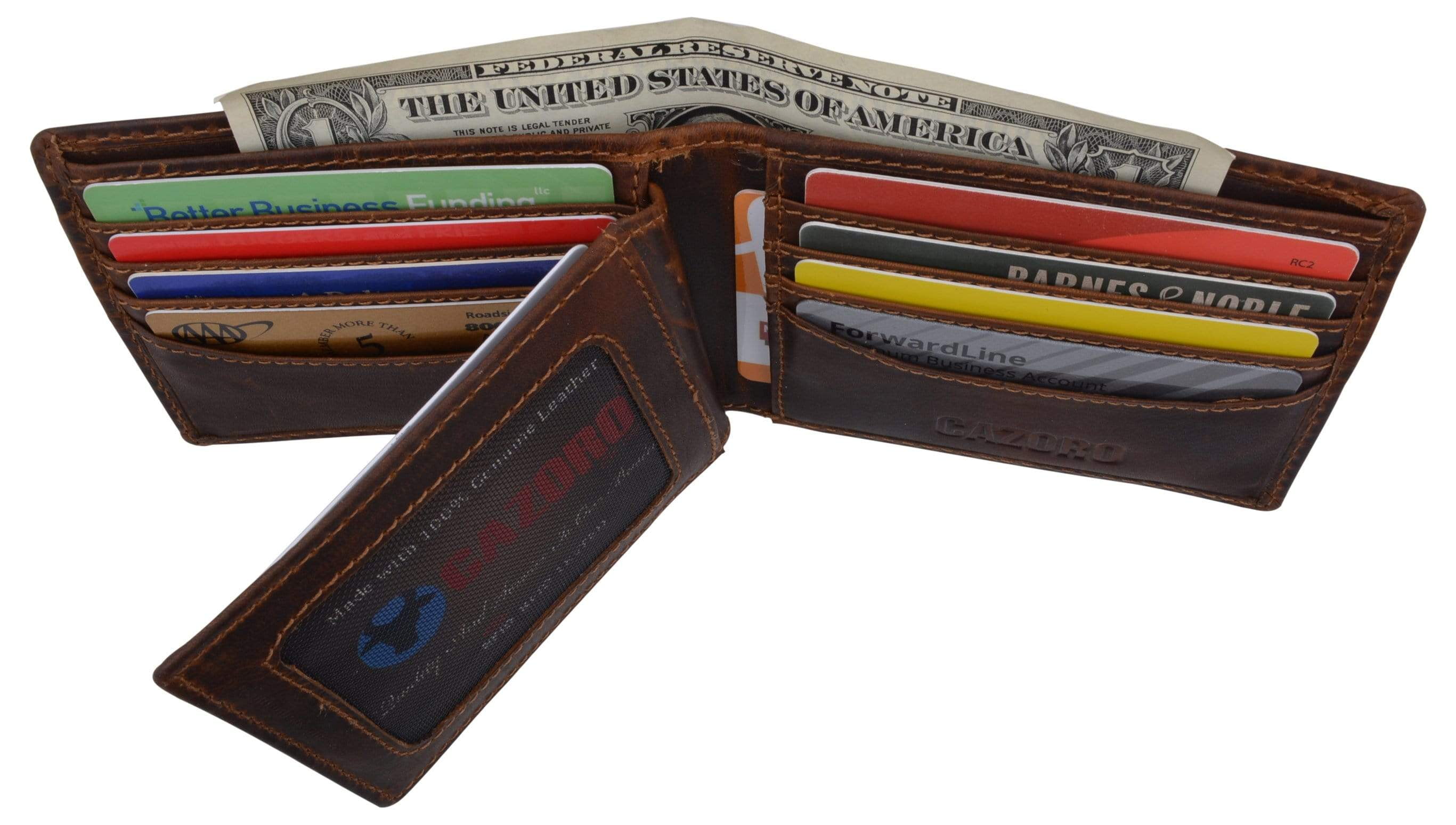 Cazoro Mens Distress Vintage Tested Credit Card Bifold Wallet - Walmart.com