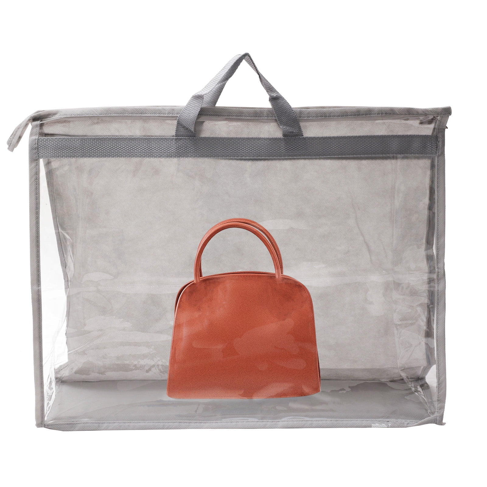 Unique Bargains Handbag Dust Purse Storage Organizer Cover 19.69"x5.12"x14.57" Light Gray