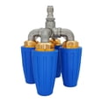 thumbnail image 1 of Buse de Laveuse à Pression Turbo 4-en-1 en Acier Inoxydable 304, Embout de Pulvérisation à Raccordement Rapide Rotatif à 360° pour Entrées, Terrasses et Bardages, 4000 PSI, Accessoire 4,0 GPM, 1 of 8