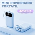 thumbnail image 2 of Mini Power Bank Genérico PB20000 Portátil azul 20000mAh 4 Cables USB Tipo Clet LED, 2 of 3