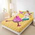 thumbnail image 3 of Erosebridal Yellow Dripping Waffle Pink & Cyan Baseball & Bat Graphic Bed Sheets 4pcs, Sport Graphic King Sheets for Boys And Girls Kids,Luxury Bedroom Decor, 3 of 5