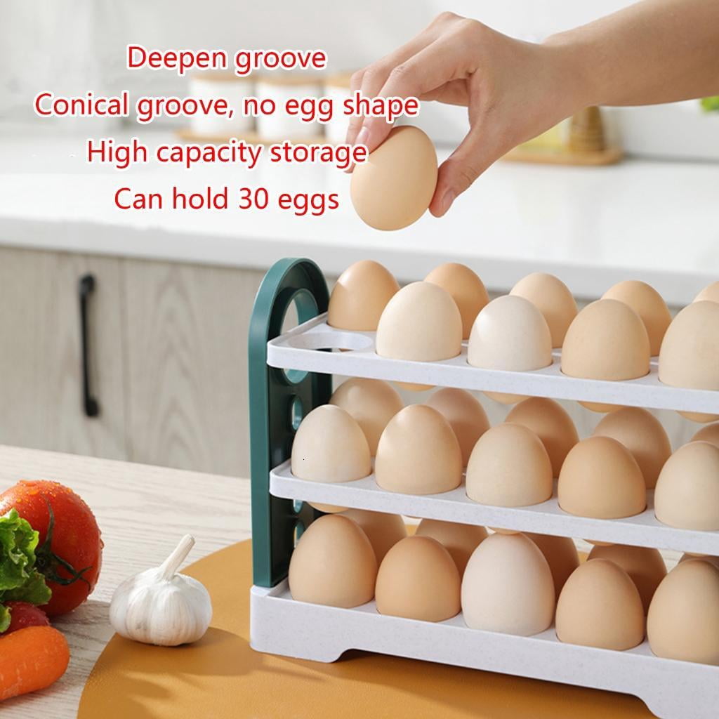 Egg Holder for Refrigerator 3-Layer Flip Egg Holder Egg Storage Container Stackable Egg Organizer for Refrigerator Store