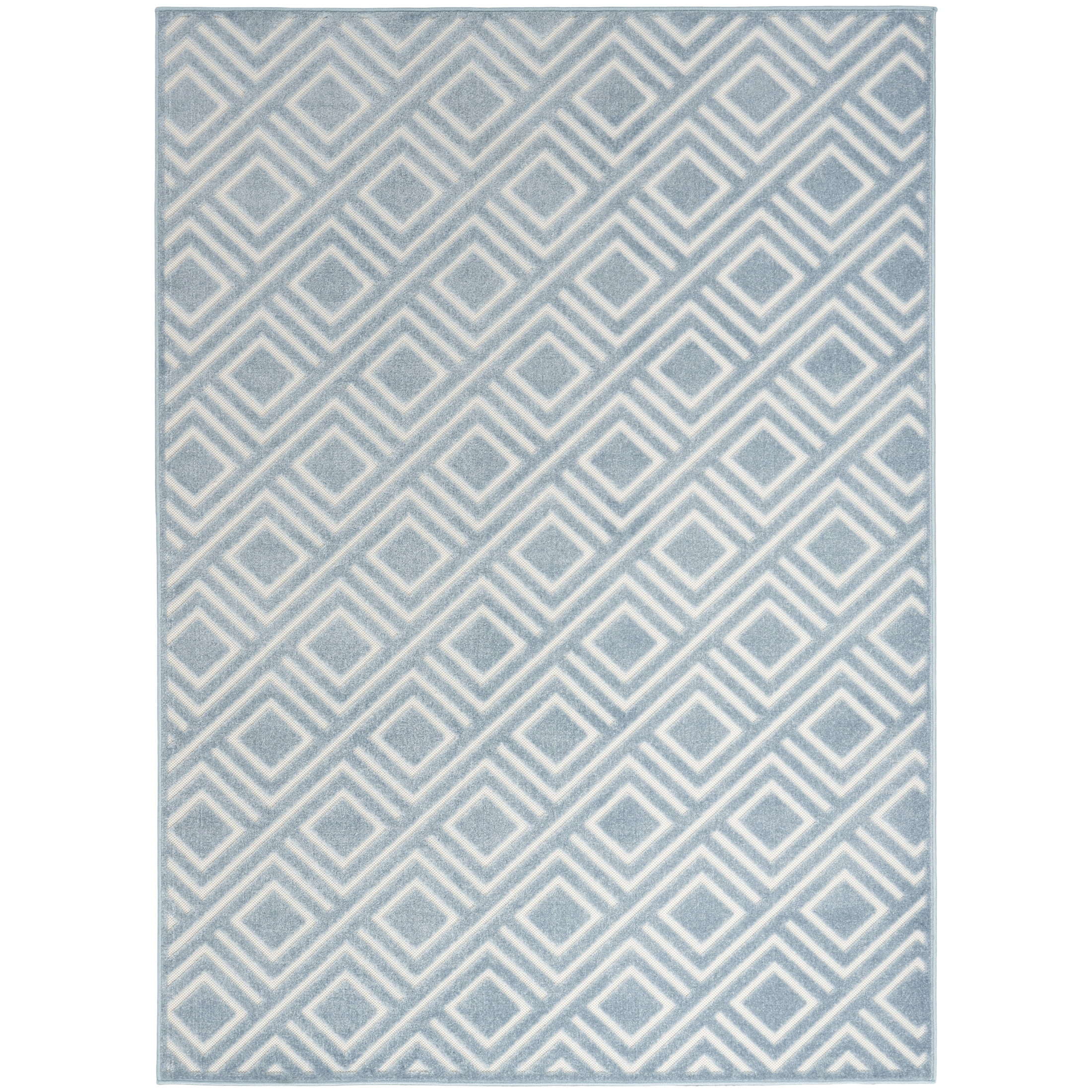 Nourison Care Free 5'3" x 7' Blue Modern Indoor Rug