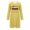 thumbnail image 6 of Sakmal Nightgowns for Women Christmas MooMoo Sleepwear Crew Neck Long Sleeve Yellow Nightgowns for Women S, 6 of 6