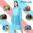 thumbnail image 3 of Raincoat Waterproof Rain Coat Poncho Long Rain Jackets Lightweight with Drawstring Hood for Men Women (Blue 1 Pack), 3 of 5