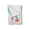 thumbnail image 2 of Abstract Soft Flannel Fleece Throw Blanket, Memphis Style Modern Geometric Forms with Lines Colorful Triangles Graphic, Cozy Plush for Indoor and Outdoor Use, 50" x 70", Multicolor, by Ambesonne, 2 of 6
