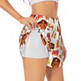 thumbnail image 1 of Balery Thanksgiving Turkey Leaves Pantalones cortos deportivos para mujer con forro y dos bolsillos, elásticos, para entrenamiento, gimnasio, yoga-Medium, 1 of 7