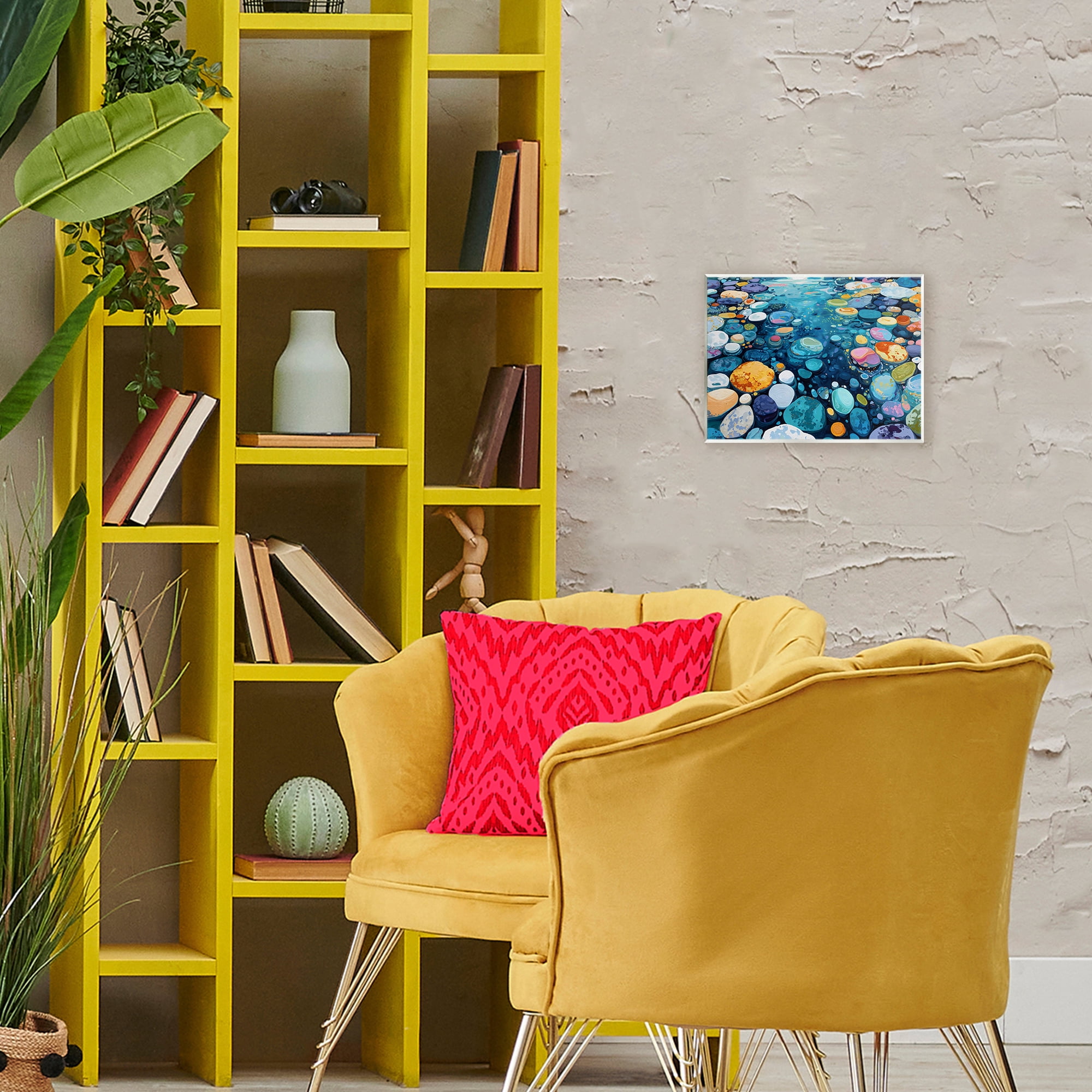 Stupell Industries Rainbow Rocks in River Wall Plaque Art, design by Franklyn Gregory