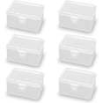 thumbnail image 1 of 6 Pack Clear Plastic Beads Storage Containers Box, Rectangle Plastic Box Containers for Beads, Coins, Safety Pins and Other Craft Jewelry Watch Findings, 1 of 8