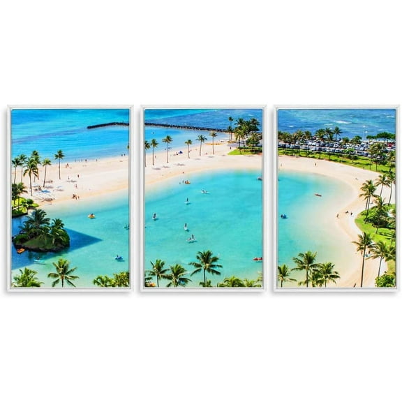 IDEA4WALL 3 Piece Canvas Wall Art Tropical Palm Trees Canvas Prints Framed Wall Art Decor