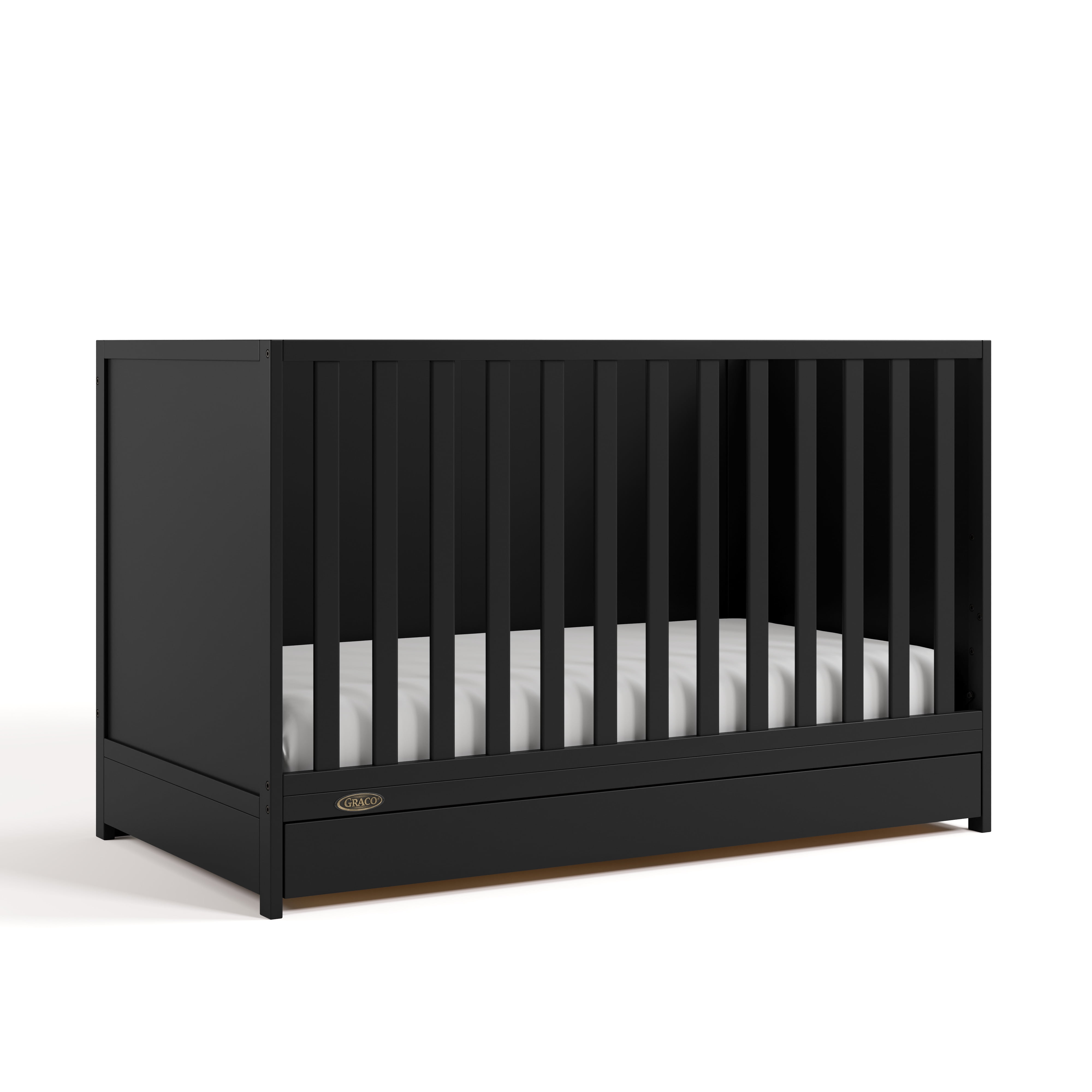 Graco Theo 3-in-1 Convertible Baby Crib with Drawer, Black