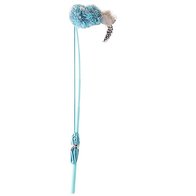 Cat Teaser Faux Feather: Plush Elastic Rope Interactive Kitten Wand Pet Play Toy