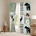 thumbnail image 3 of Bear Curtains, Rustic Farmhouse Blackout Curtains For Kids Boys Teens Adult Bedroom, Vintage Cabin Lodge Curtains & Drapes Forest Animal Patchwork Window Curtains, 52"Wx63"L 2 Panels, 3 of 5