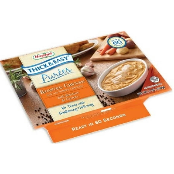 Thick & Easy Purees, Roasted Chicken with Potatoes / Carrots Flavor, 7 oz Tray, Pack of 7