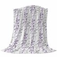thumbnail image 6 of Purple Grey Botanical Blanket Soft Cozy Warm Throw Blanket for Couch, Plush Fuzzy Flannel Fleece Blankets for Sofa, Spring Floral Summer Farmhouse Bed Blankets Lightweight Gifts for Women, 50"x60", 6 of 9