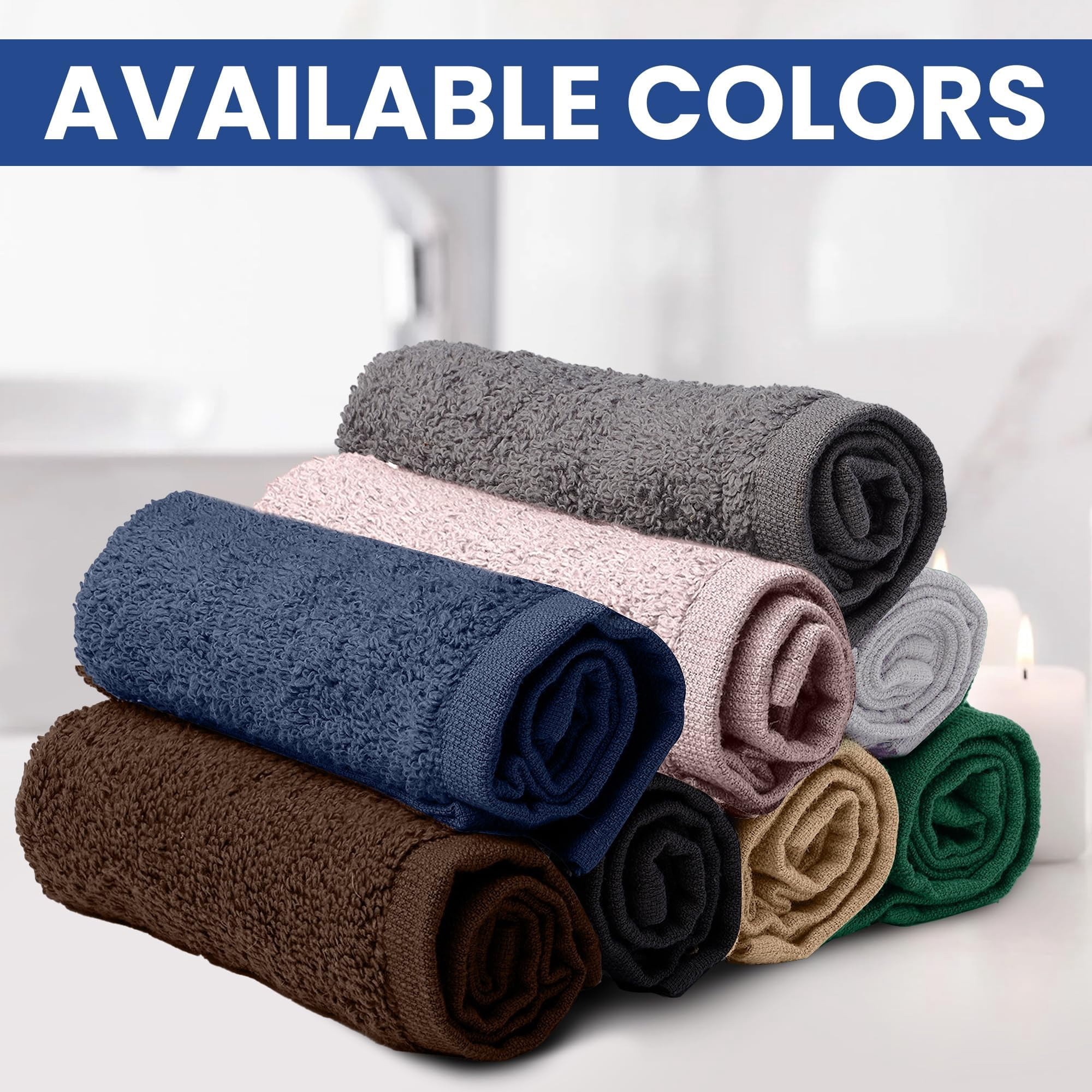 Linteum Textile Supply 13x13 Washcloth (Navy Blue) – 100% Ring Spun Cotton Zero Twist Towels | Absorbent, Quick Dry, Durable for Bathroom, Spa, Gym (12 Pack)