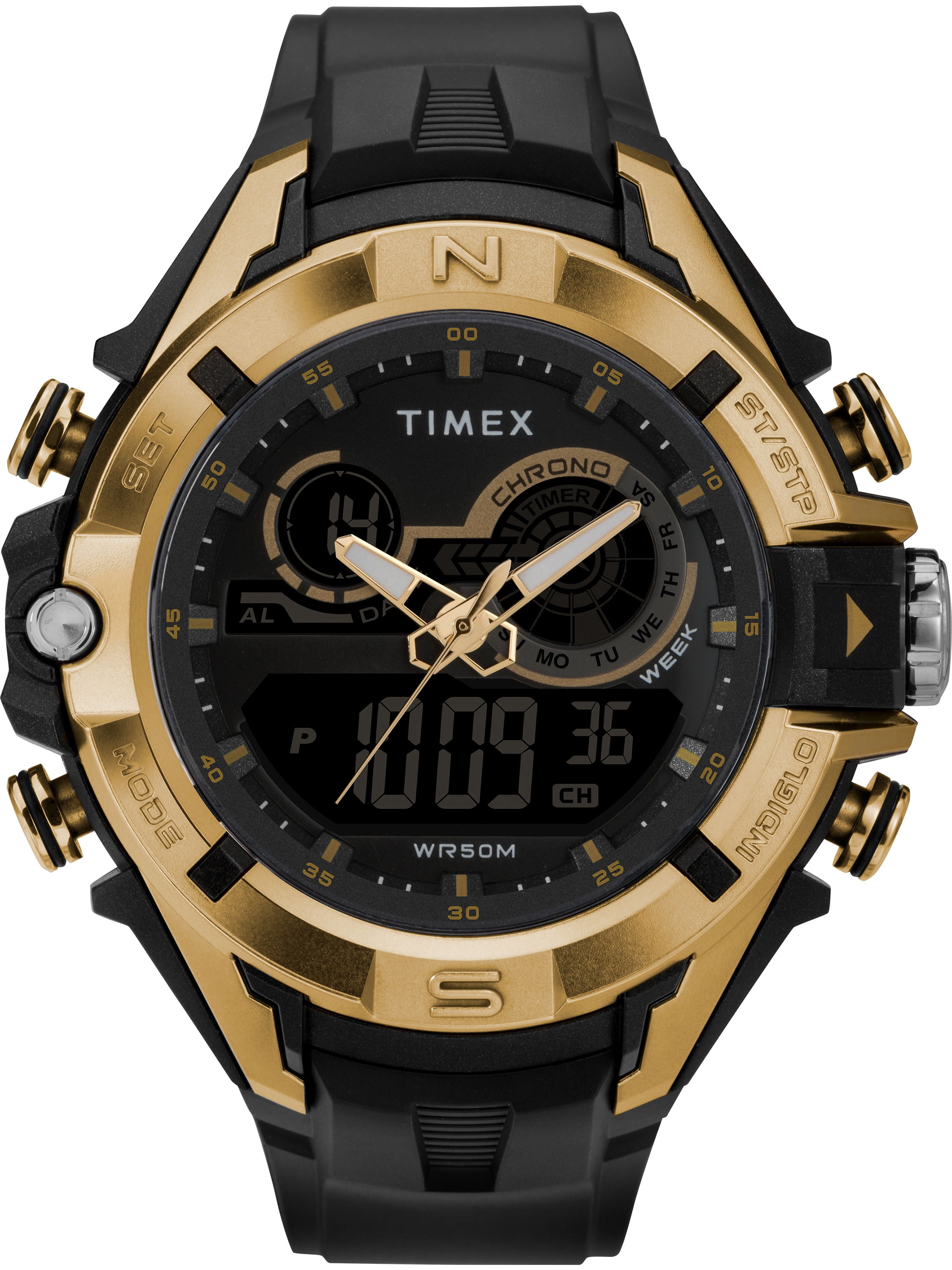 timex men's guard dgtl bold combo resin strap watch