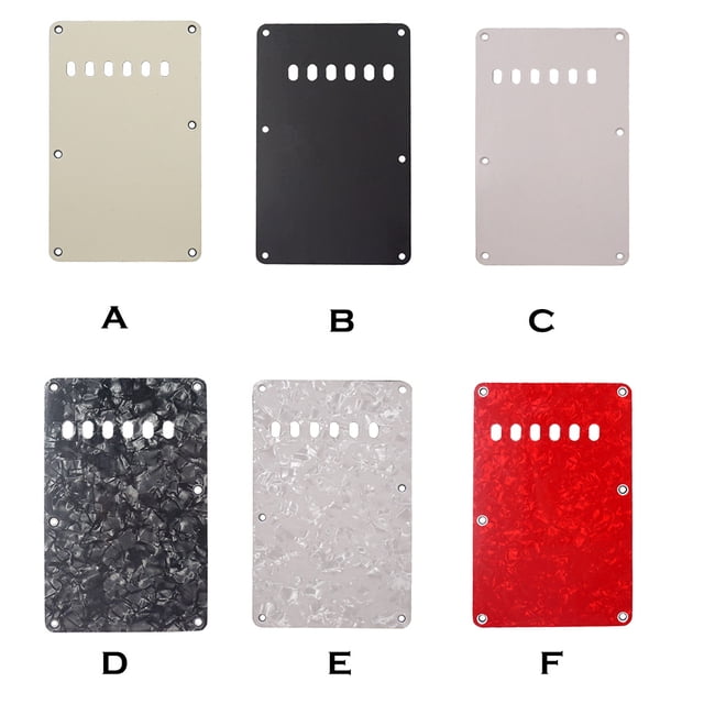 6 Holes Tremolo Cavity Cover Back Plate Rustproof Back Cover Pickguard Practical Scratch Plate Electric Guitar Part Accessories Black