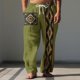thumbnail image 1 of Pantalones largos para hombre, cintura elástica, transpirables, cómodos, suaves, informales, de playa, de poliéster., 1 of 5