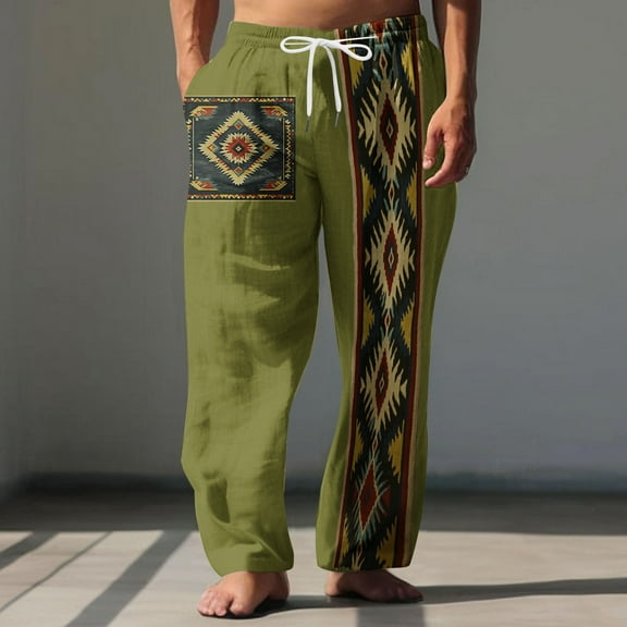 Men's Sweatpants Ofreoo Men's Elastic Waist Blended Breathable Comfortable Soft Beach Casual Trousers Full Length Pants Cargo Pants for Men