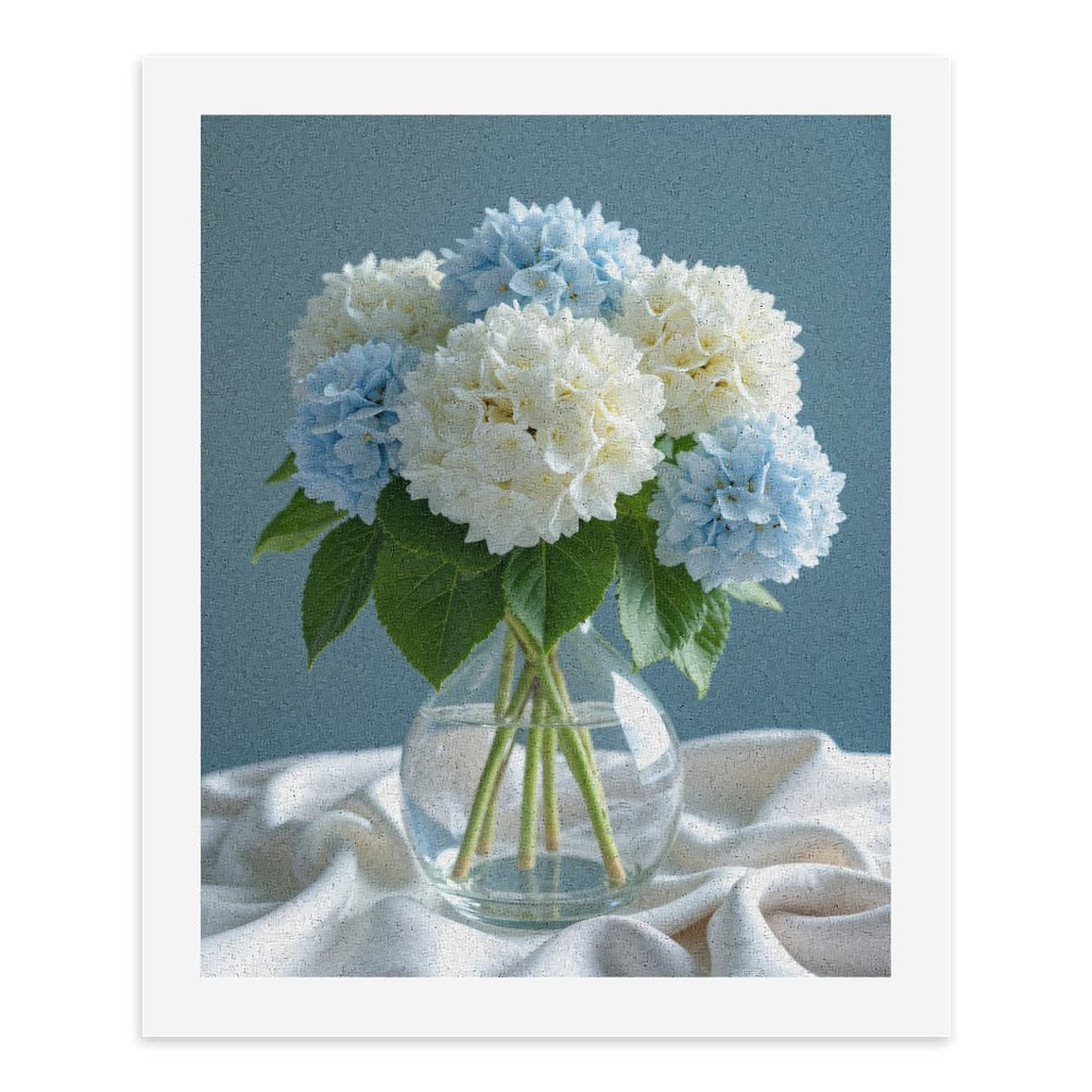 Paint by Numbers Kit for Adults, Blue White Blooms Glass Vase Elegance Paint by Numbers, Easy Paint by Numbers Kit for Adults Beginner, DIY Adult Paint by Number Kits on Canvas, 12x16in Home Decor